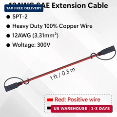 5 PCS 12 Gauge Quick Disconnect Polarized Wire Harness, 12 Inch Heavy Duty SAE C