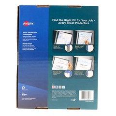New Avery Sheet Protector Clear 76006 Acid Free 250 Pack Letter Size 3 Pack