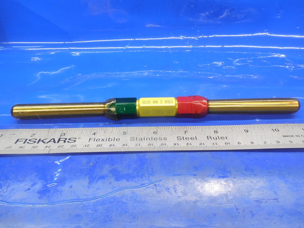 9.80 & 10.20 MM CLASS X SMOOTH PIN PLUG GAGE GO NO GO 10 MM 10.0 .3750 -.0108