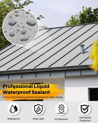 Polyurethane Waterproof Coating, 1 Gallon, Light Grey, Flexible Roof Sealant …