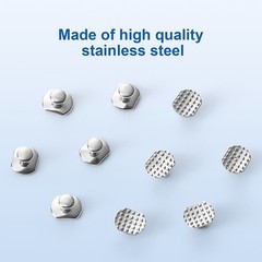 Dental Orthodontic Lingual Buttons Metal Monoblock Bondable Rectangular 10pcs/PK