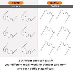 1000pc Welding Rods Hot Staples Plastic Repair Car Bumper Wave Shape 0.8mm 0.6mm