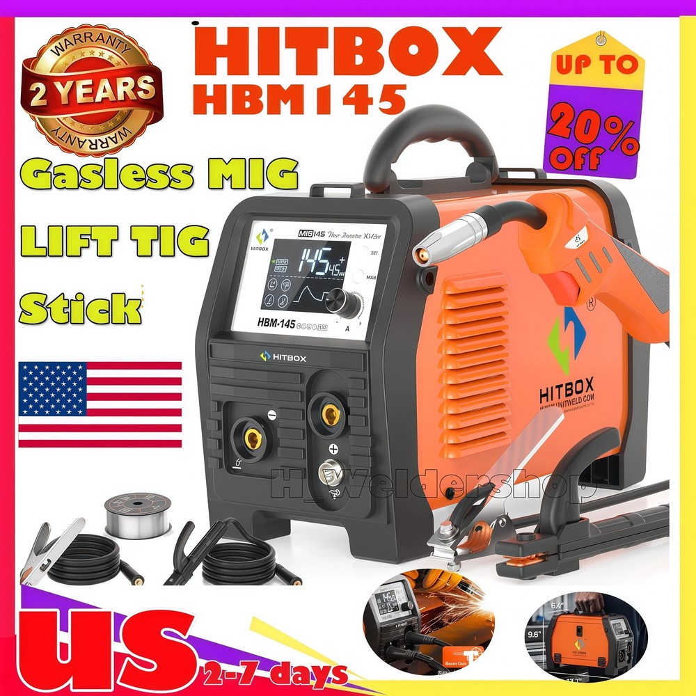 Light Weight 110V/220V 145A Flux MIG Welder Lift-TIG Stick 3 in1 Welding Machine