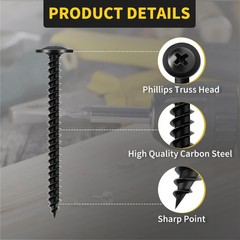 Wood Screws 2 Inch, 50 PCS Premium Truss Head Phillips Silver Wood Screws, Se…