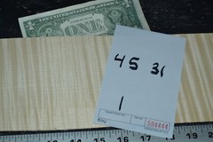 Curly Maple Raw Wood Veneer Sheet 4.5 x 31 inches 1/42nd 5944-44