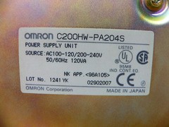 Omron C200hw-Pa204s Power Supply 220/230V To 24Vdc 120Va