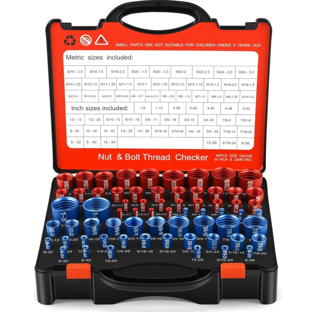 Professional 66 Pcs Detachable Nut & Bolt Thread Checker for Precision Work