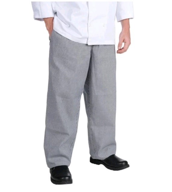 NWT Chef Revival Baggy Pants Houndstooth Cook Work Uniform Knife Steel L 36 38