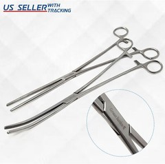 Set of 2 Pean Rochester Hemostat Forceps 12″ Straight & Curved German Grade