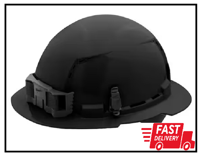 Black Vented Hard Hat – Type 1 Class C, 4-Point Ratcheting Suspension