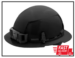 Black Vented Hard Hat – Type 1 Class C, 4-Point Ratcheting Suspension