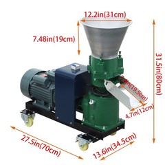 220V Animal Feed Pellet Mill Machine Pelletizer 3mm Plate 3 Roller 120-150KG/h