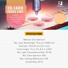 20mm Replacement Focus Lens for 50W 60W 70W 80W Laser Engravers PVD ZnSe 2″ FL