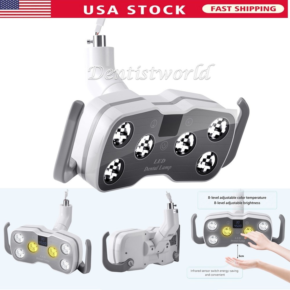 Dental LED Oral Light with Dual-Color Temperature 2 yellow light + 4 white ligh
