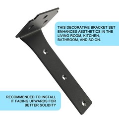 Floating Shelf Brackets,2 Pack Heavy Duty L Brackets for Shelves, 6 Inch Blac…