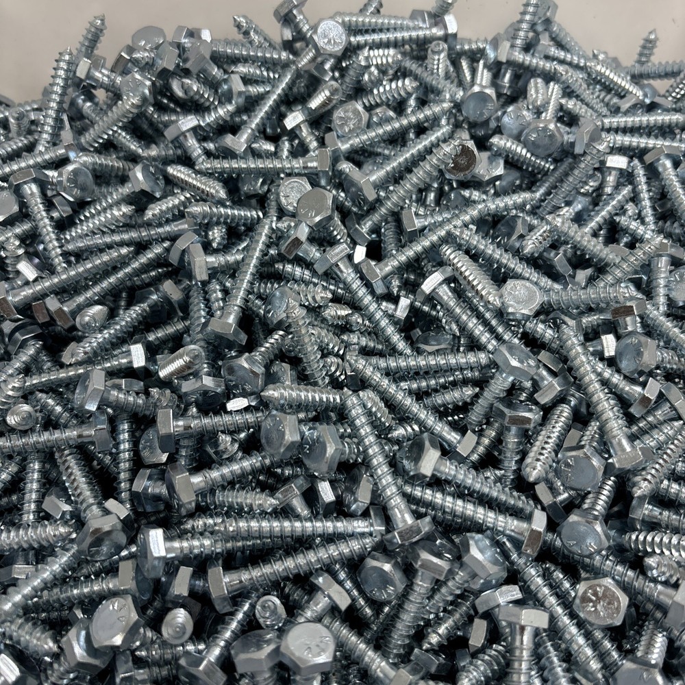(2000 Pack Deal!!) 1/4 x 1-1/2″ Everbilt Hex Head Lag Screw/Bolt – Zinc Plated