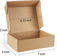 25 Cajas de Envio 7x5x2 Pulgadas Cafe de Carton Corrugado para Envíos Pequenas