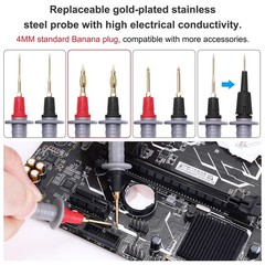 28 Pcs Multimeter Test Leads Kit with Replaceable Gold-Plated Multimeter Prob…