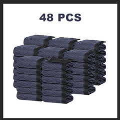 48 Pack 80″ x 72″ Moving Blankets Pro Economy Black Shipping Furniture Pads