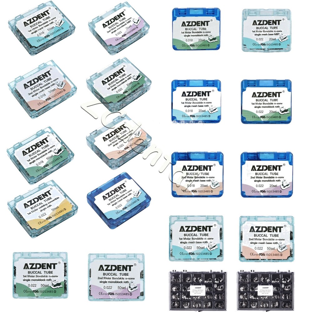 Tubos bucales adheribles ortodoncia dental 1er/2do Molar Roth/MBT 022 Monobloque