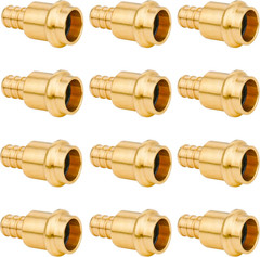 12 Pack 1/2″ Press Pro Press X 1/2″ PEX Adapter Crimp Fittings Brass Coupling Co