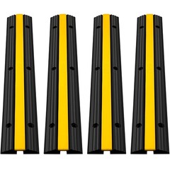 4-Pack 1-Ch Rubber Cable Protector 22046lb Capacity Durable Thermoplastic Ramp