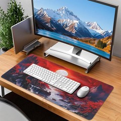 Mouse Pad Gaming – Desk Mat for 31.5L x 11.8W inches, Red Cherry Blossoms