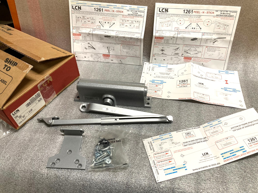 LCN 1261 Door Closer Rw/PA Interior/Exterior Aluminum Finish – New