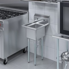 22 in. x 18 in. Stainless Steel One Compartment Sink. 12 in x 16 in x 10in Bowls