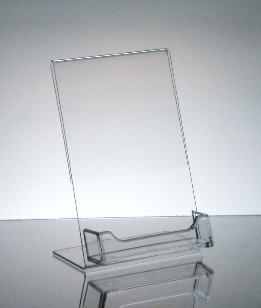 Dazzling Displays 6-Pack Acrylic 4×6 Slanted Sign Holders with Business Clear