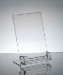 Dazzling Displays 6-Pack Acrylic 4×6 Slanted Sign Holders with Business Clear