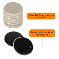 Furniture Sliders, 12pcs Movers 2 Inch Moving 2″ Beige, Beige