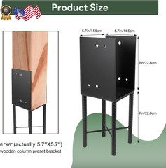 4 Pcs 6″x6″ Heavy Duty U-Shaped Post Base for Concrete Wet Concrete Post Anc