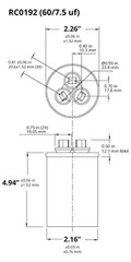 TEMCo 60+7.5 uF Dual Run Capacitor — Robust HVAC & Motor Replacement