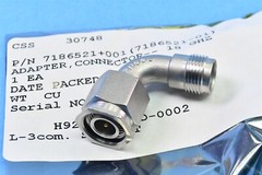 Carlisle Radius Right Angle TNC Male to TNC Female Adapter 50 Ohm 18 GHz