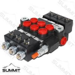 Hydraulic Monoblock Directional Solenoid Control Valve 3 Spool, 13 GPM w/ Switch