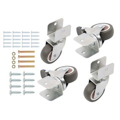 4PCS Heavy Duty U Bracket Shaped 2″ Caster Wheels (2 with brake & 2 without)