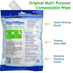 WYSI Multi-Purpose Wipes – 100 Tablets & Travel Tube – Biodegradable, Scent-Free