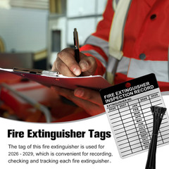 25 Sets of Weatherproof Aluminum Fire Extinguisher Inspection Tags 2026-2029