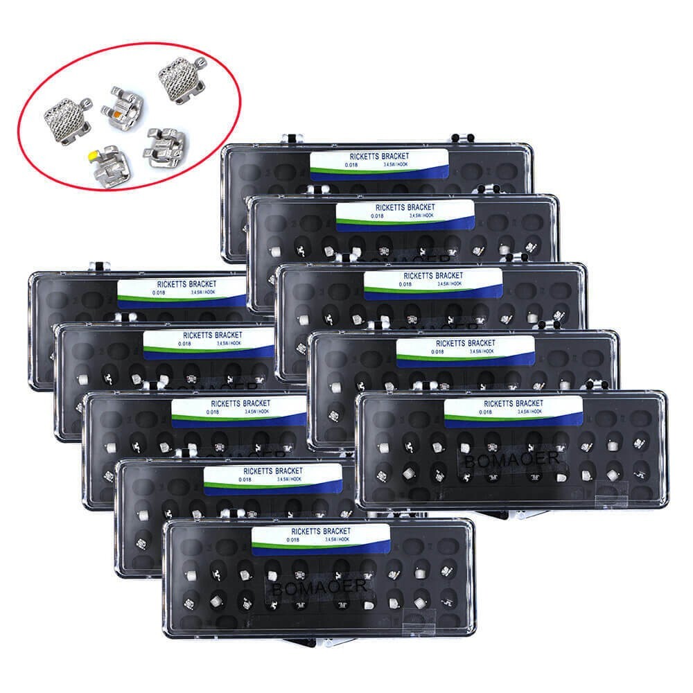 5×Dental 20PCS/Kit Orthodontic Ricketts Bracket Braces Roth 018 3-4-5 Hooks