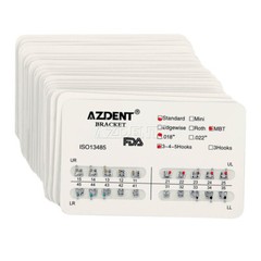 10 Packs AZ Dental Orthodontic Brackets Standard Braces MBT .018 Hooks 3-4-5