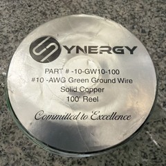 Green 10 Gauge AWG Jacket Solid Copper Ground Wire 100’