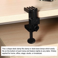 0.51″ Hole Dia. Plastic Universal C-Clamp Table Lamp Mic Arm Desk Clamp