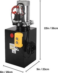 13 Quart Hydraulic Pump 3200PSI Single Acting Metal Reservoir Dump Trailer