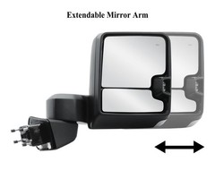 Longling Passenger Right Side Door Towing Mirror Power Heated Glass Blis Chrome