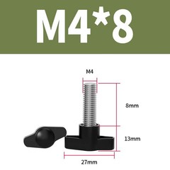 M4 M5 M6 M8 Clamping Thumb Screw Tee Wing Knob Head Hand Grip Bolt Plastic Black