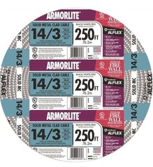 Southwire 14/3 x 250 ft. Solid CU MC (Metal Clad) Armorlite Cable #744666 Silver