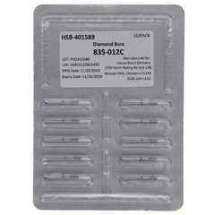 House Brand Dentistry 401589 FG 835-012C Flat Cylinder Coarse Diamond Burs 10/Pk