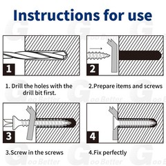 220Pcs Hex Washer Head 1/4″ 3/16″ Concrete Masonry Screws Tapcon Anchor & Bit