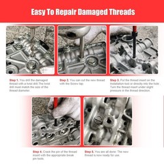 BILITOOLS M3x0.5 Helicoil Thread Repair Kit Metric HSS Drill